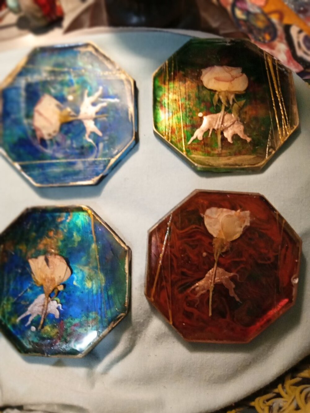 SET OF 4 HANDMADE COASTERS!